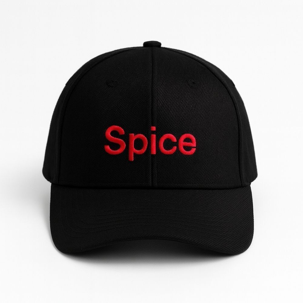 Spice Black Dad Hat – Yellow Embroidered Snapback Trendy Streetwear Baseball Cap